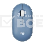 Мышь беспроводная Logitech Pebble M350 синий, 1000 dpi, радиоканал, Bluetooth, USB, кнопки - 3, фото2