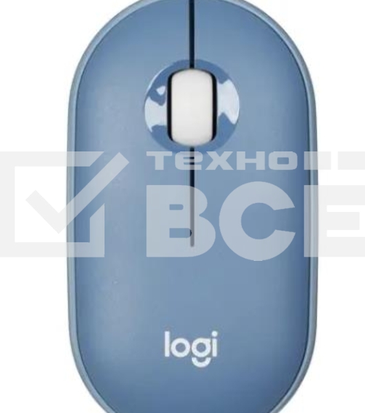 Мышь беспроводная Logitech Pebble M350 синий, 1000 dpi, радиоканал, Bluetooth, USB, кнопки - 3
