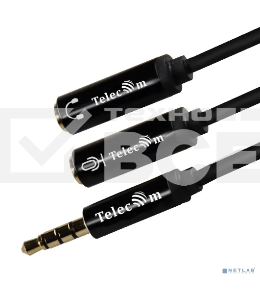Кабель-адаптер Telecom TAV204M-0.2M 3.5ST(M)/2*3.5 ST(F), 0.2м, Telecom PRO <TAV204M-0.2M>