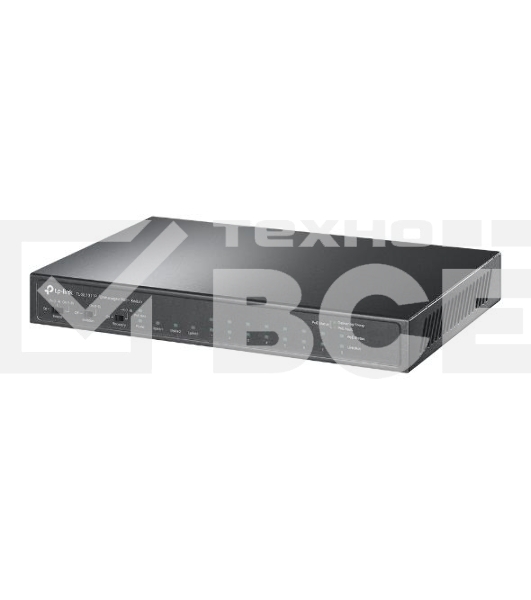 Настольный коммутатор TP-Link TL-SL1311P, 8 портов 10/100 Мбит/с с поддержкой PoE+, 2 гигабитных порта без поддержки PoE, 1 порт SFP, 802.3af/at, бюджет PoE — 65 Вт, стальной корпус