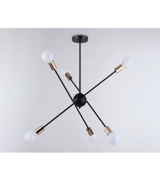 Светильник Ambrella light TR80435/6 BK/GD черный/золото E27/6 max 60W D950*730