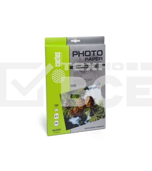 Фотобумага Cactus CS-GA323050 глянцевая А3 230 г/м2 50 листов