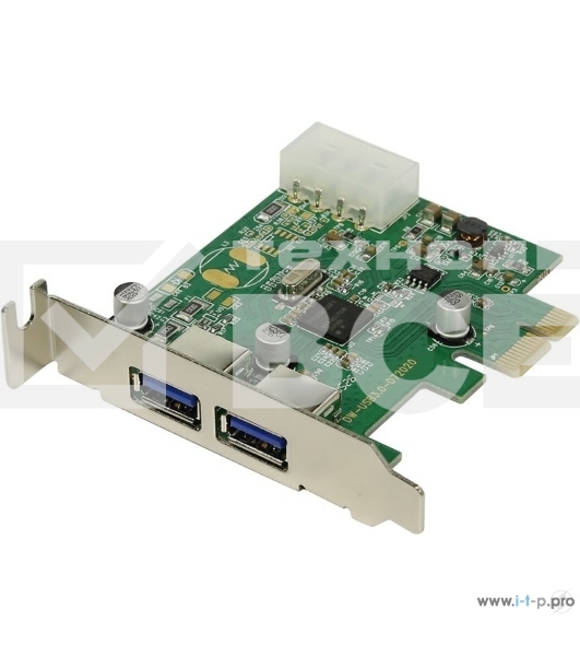 Контроллер ORIENT NC-3U2PELP, PCI-E USB 3.0 2ext port Low Profile, NEC D720200 chipset, разъем доп.питания, oem (PCI --> 6xCOM, Moschip 9865) OEM