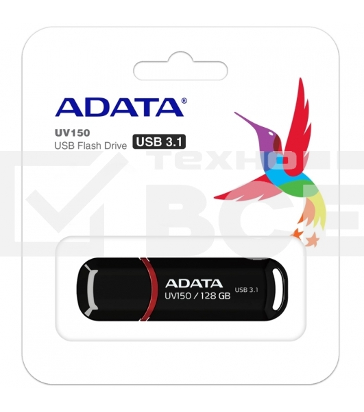 Флеш диск 128GB ADATA UV150, USB 3.0, Черный