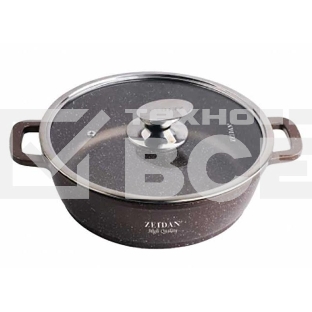Жаровня со стеклянной крышкой Zeidan Z-50310 26см 4,0 л (O26 см), ВНУТРЕННЕЕ И ВНЕШНЕЕ КАМЕННОЕ ПОКРЫТИЕ 
