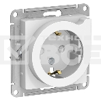 Механизм розетки 1-м СП ATLAS DESIGN с заземл. защ. шторки с выталк. 16А бел. SchE ATN000147, фото 1