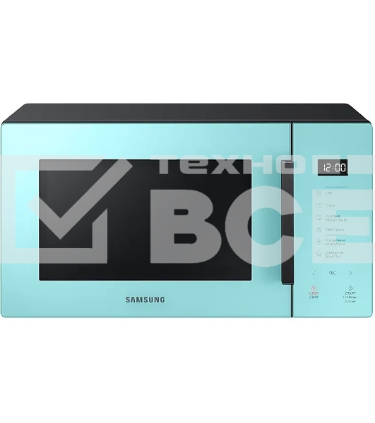 Микроволновая печь Samsung MG23T5018AN/BW голубой, 23 л, 800 Вт, переключатели - сенсор