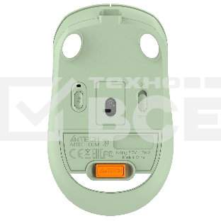 Мышь беспроводная A4Tech Fstyler FB10C зеленый, 2000 dpi, радиоканал, Bluetooth, USB, кнопки - 4