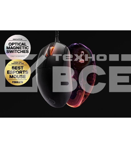 Мышь проводная SteelSeries Prime черный, 18000 dpi, USB, кнопки - 6