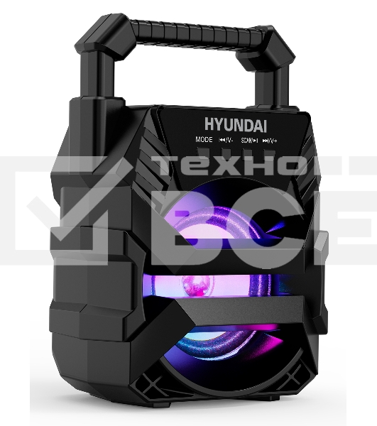 Колонка портативная Hyundai H-PS1000 черный 9 Вт 1.0 BT/USB 10м 500mAh
