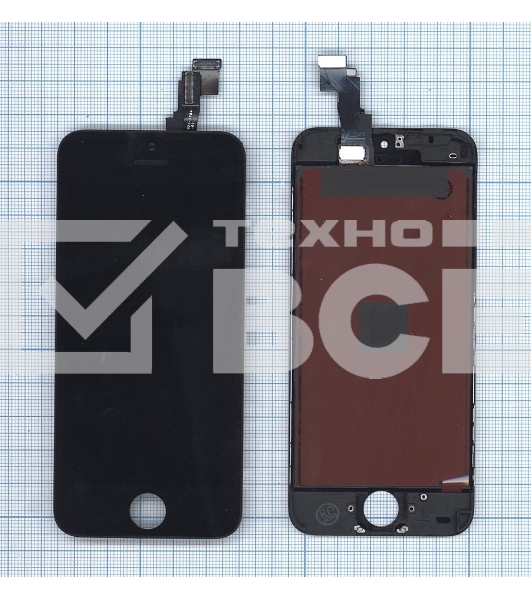 Дисплей для iPhone 5C в сборе с тачскрином (LT) черный