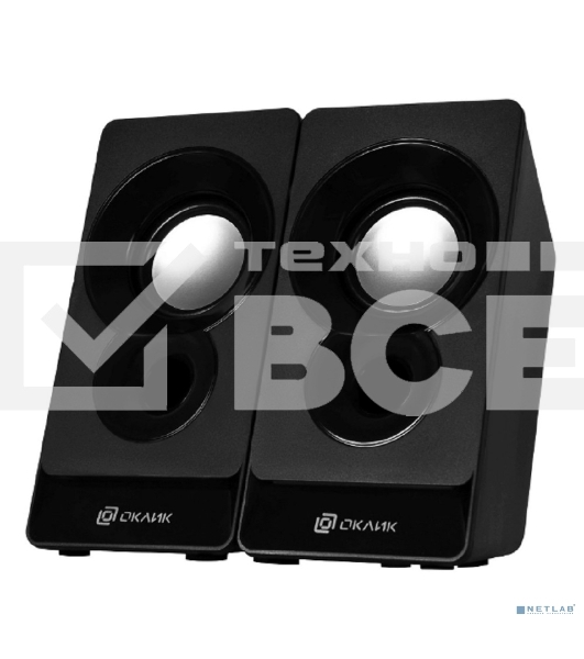 Акустическая система Oklick OK-165 2.0 черный 6Вт
