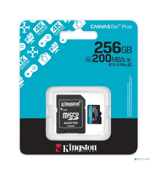 Флеш карта microSDXC 256Gb Kingston SDCG4/256Gb Canvas Go! Plus A2 + adapter