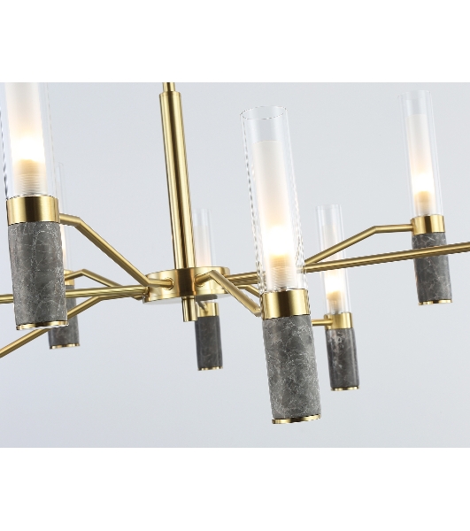 Люстра Ambrella light LH53355/9 GD/CL/WH золото/прозрачный/белый G9*9 max 40W D850*890
