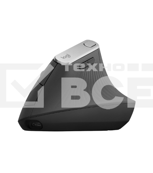Мышь беспроводная/проводная Logitech MX Vertical графитовый, 4000 dpi, радиоканал, Bluetooth, USB, кнопки - 6