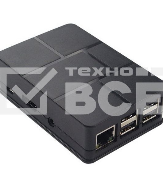 Корпус ACD RA186 Black ABS Plastic Case Brick style w/ Camera cable hole for Raspberry Pi 3