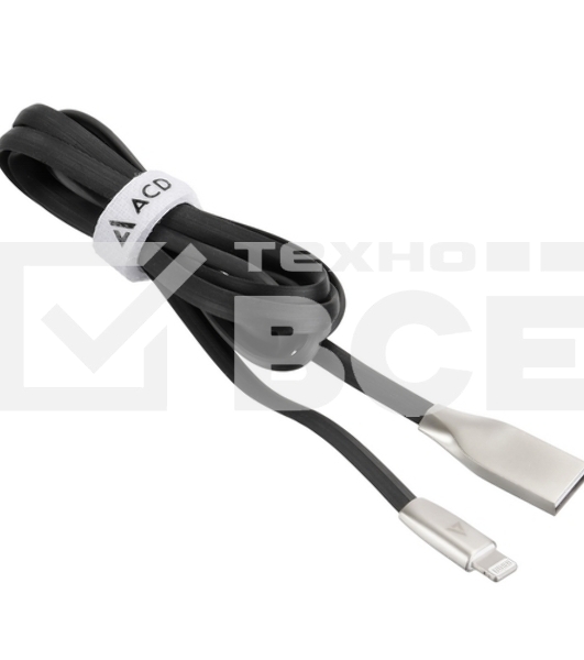 Кабель USB ACD-Infinity Lightning ~ USB-A TPE, 1.2м, черный (ACD-U922-P5B)
