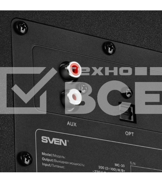 Колонки SVEN АС MC-30, черный (200 Вт, Bluetooth, пульт, Optical)