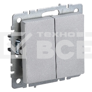 Выключатель 2-кл. СП BRITE ВС10-2-0-БрА 10А алюм. IEK BR-V20-0-10-K47