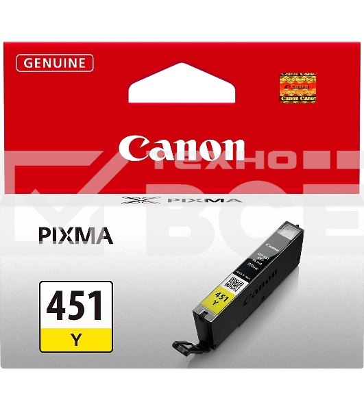 Картридж струйный CLI-451Y (6526B001) для Canon PIXMA iP7240/MG6340/MG5440, Желтый(Yellow), 344стр.