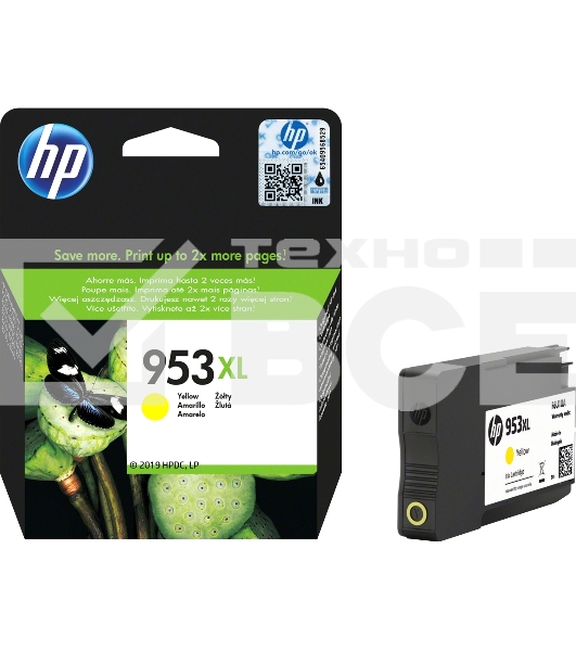 Картридж струйный HP 953XL F6U18AE желтый для HP OJP 8710/8715/8720/8730/8210/8725 (1600стр.)