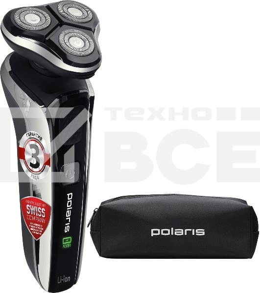 Бритва PMR 0307RС wet&dry PRO 5 blades+ электрическая (Polaris) , черный/хром
