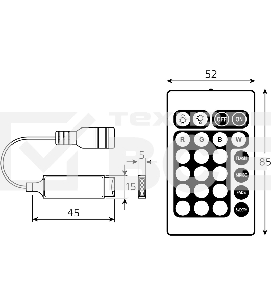 Контроллер RGB Basic для ленты LED 12V 72W 1/200