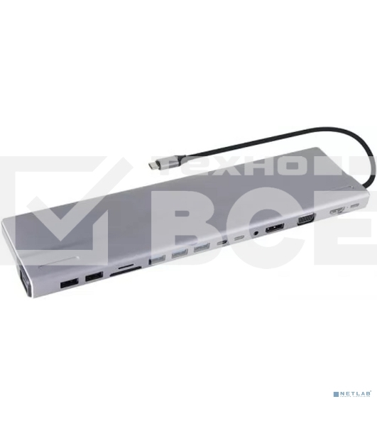 Адаптер VCOM TypeC -->3*USB3.0+2*USB2.0+VGA+RJ45+SD+TF+AUD+HDMI+DP+2*USB3.1 Data+PD<CU4703>
