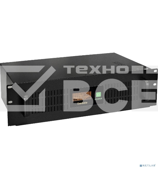 Источник бесперебойного питания ExeGate ServerRM UNL-2000.LCD.AVR.2SH.3C13.USB.2U <2000VA/1200W, Color LCD, AVR, 2*Schuko+3*C13, USB, 2U, установка в стойку, Black>