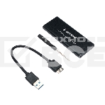 Внешний корпус Gembird EEM2-SATA-1 USB 3.0 для M2 SATA порт MicroB, металл, черный, фото2
