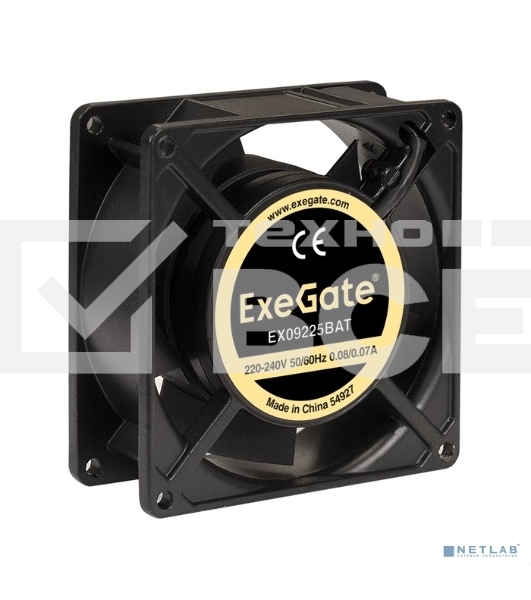 Вентилятор для корпуса ExeGate EX09225BAT черный, 92 мм, 2500 об/мин, 32 дБ