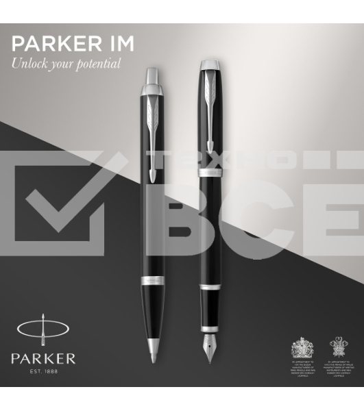 Набор ручек Parker IM Core FK221 (CW2093215) Black CT сталь нержавеющая подар.кор. ручка перьевая, ручка шариковая