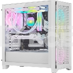 Корпус без блока питания Corsair iCUE 4000D RGB Airflow, Midi-Tower, TG, 3x120mm RGB, 1xUSB-A 3.2, 1xUSB 3.2 Type-C, E-ATX, ATX, mATX, mITX White, фото 1