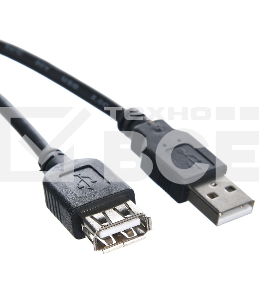Кабель удлинительный TELECOM USB2.0 <Am-->Af> 1,5 м черный <TUS6990-1.5M>