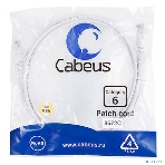 Шнур комм. Cabeus, кат. 6, неэкр., U/UTP, RJ45/RJ45, 250 МГц, PVC, AWG24, 2м, белый, фото 1