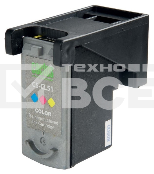 Картридж струйный Cactus CS-CL51 многоцветный (18 мл.) для CANON Pixma MP150/MP160/MP170/MP180/MP450/MP460/iP2200/iP6210/iP6220/iP6220D/iP6310/iP6310D/MX300/MX310