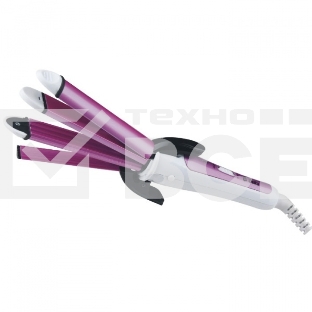 Щипцы для завивки волос Delta DL-0636 белый с розовым, КЕРАМИЧЕСКОЕ покрытие, 4 в1, d 25мм, (50)