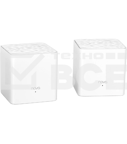 МаршрутизаторTenda nova MW3 (2 роутера) АС1200 Двухдиапазонная Wi-Fi Mesh система, 2 порта fast ethernet RJ45