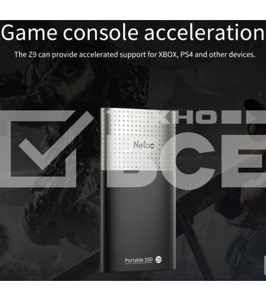 Внешний накопитель SSD External Netac 250Gb Z9 <NT01Z9-250G-32BK> (USB3.2, up to 550/480MBs, 90х47.5х11.5mm, Aluminium+Plastic)