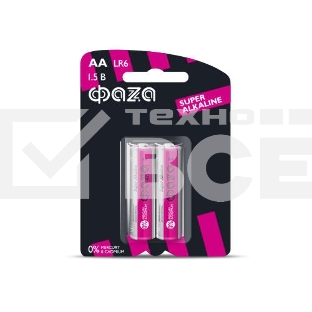 Элемент питания алкалиновый LR 6 Super Alkaline BL-2 (уп.2шт) ФАZА 4897062858443, 1.5 В