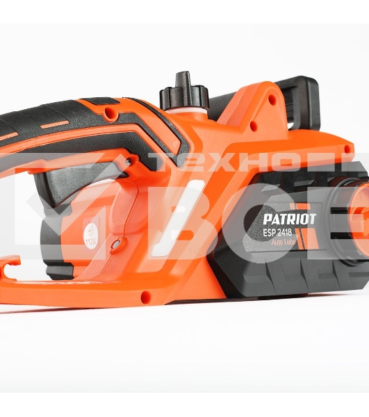 Пила цепная электрическая PATRIOT ESP 2418 , 2400Вт, 18'/45см, 3/8, 1,3мм 62зв, плавный пуск, бесключевая натяжка цепи, термозащита