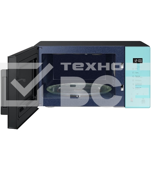 Микроволновая печь Samsung MG23T5018AN/BW голубой, 23 л, 800 Вт, переключатели - сенсор
