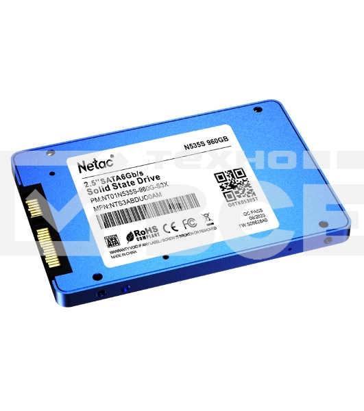 Накопитель SSD Netac N535S, 960Gb, SATA3, 2.5