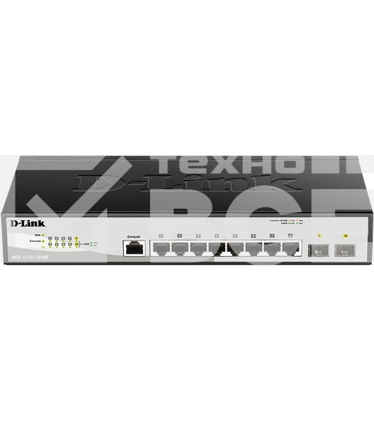 Коммутатор D-Link DGS-1210-10/ME/B2A 2 уровня с 8 портами 10/100/1000Base-T и 2 портами 1000Base-X SFP
