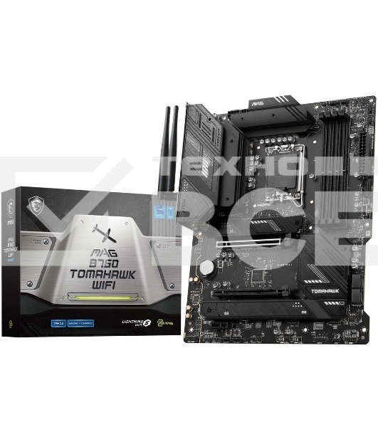 Материнская плата MSI MAG B760 TOMAHAWK WIFI, LGA 1700, Intel B760, 4xDDR5, 4xSATA, 3xM.2, 1xPCI-E 3.0 x4, 1xPCI-E 5.0 x16, 1xHDMI, 1xDP, 1xUSB Type-C, 1x2.5Gb LAN, 4xUSB-A 2.0, 4xUSB-A 3.2 Gen 2, 5x3.5 мм, 7.1, Standard-ATX