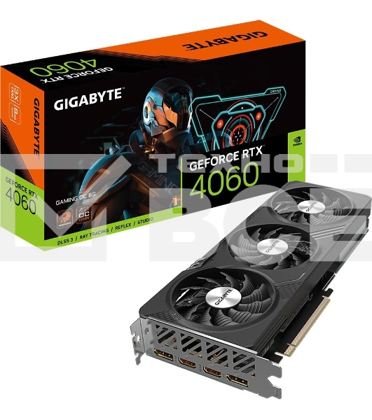 Видеокарта Gigabyte GV-N4060GAMING OC-8GD NVIDIA GeForce RTX 4060 8Gb 128bit GDDR6 2550/17000 HDMIx2 DPx2 HDCP Ret