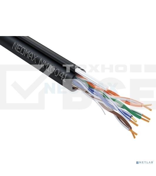 Кабель NEOMAX NM10041 Кабель UTP cat.5e 4 пары (305 м) 0.50мм внешний с тросом