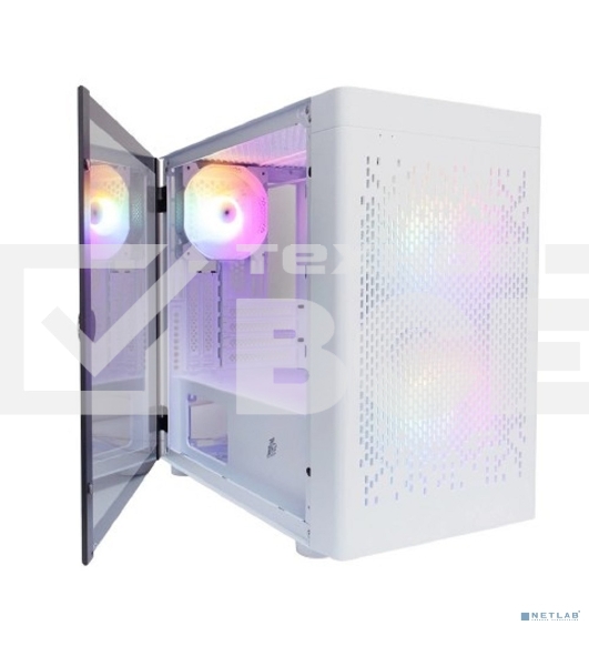 Компьютерный корпус 1STPLAYER DK D3-B White / mATX / 1x120mm & 2x140mm LED fans inc. / D3-B-WH-2F1P-W-1F1-W