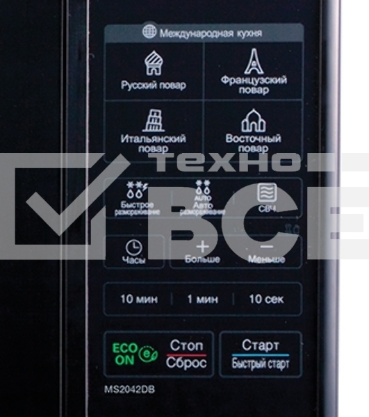 Микроволновая печь LG MS2042DB черный, 20 л, 700 Вт, переключатели - сенсор