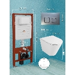 Комплект BAU 6 в 1: усиленная инсталляция BAU IDEAL, унитаз подвесной безободковый торнадо обратного потока Bau Nimb Hurricane-2, сиденье дюропласт микролифт, клавиша BAU Strike,темно-серый металлик, фото17